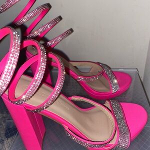 Glamorous Pink Strappy Heels